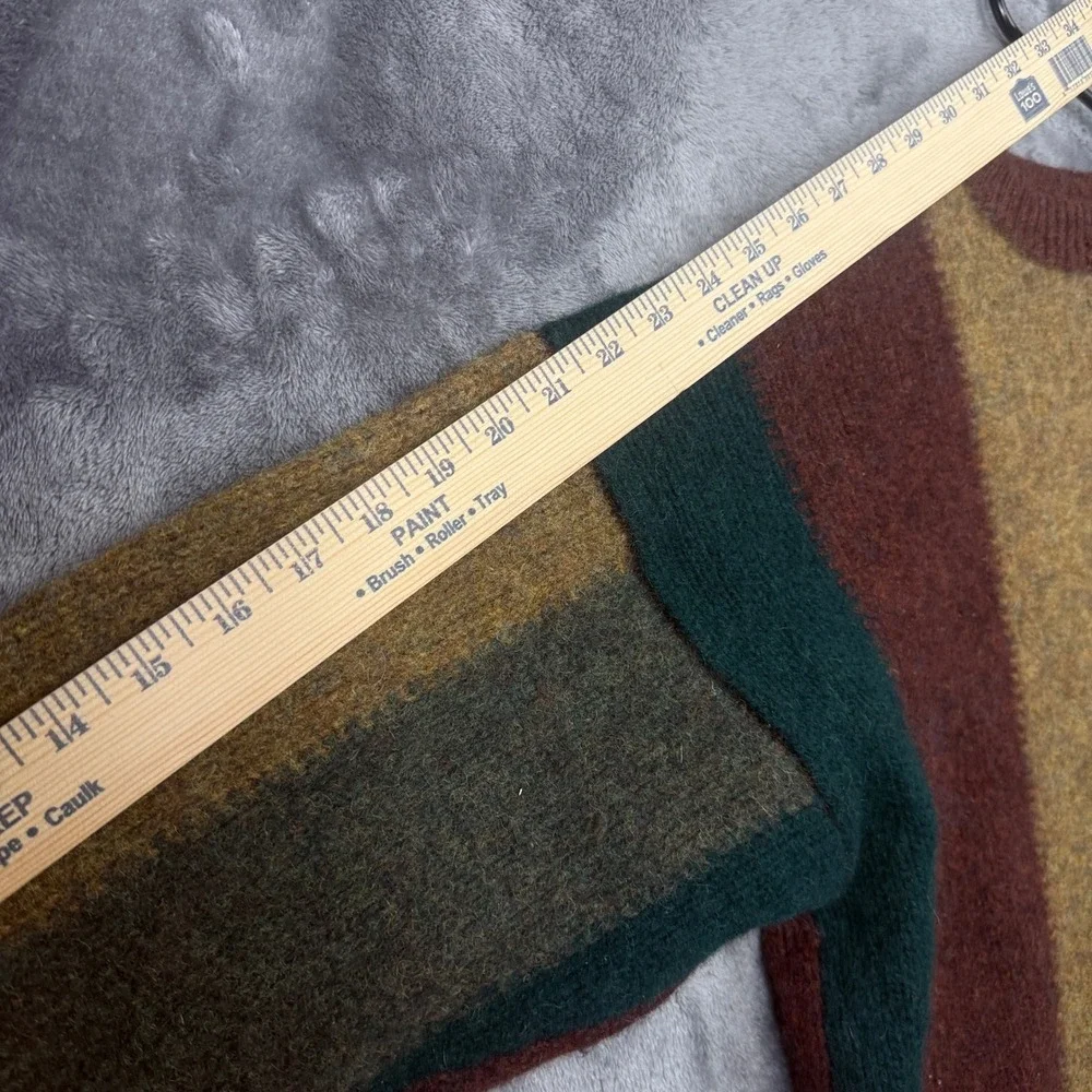 Structure Wool Sweater Mens Medium Multicolor Striped Crewneck Vintage EarthTone